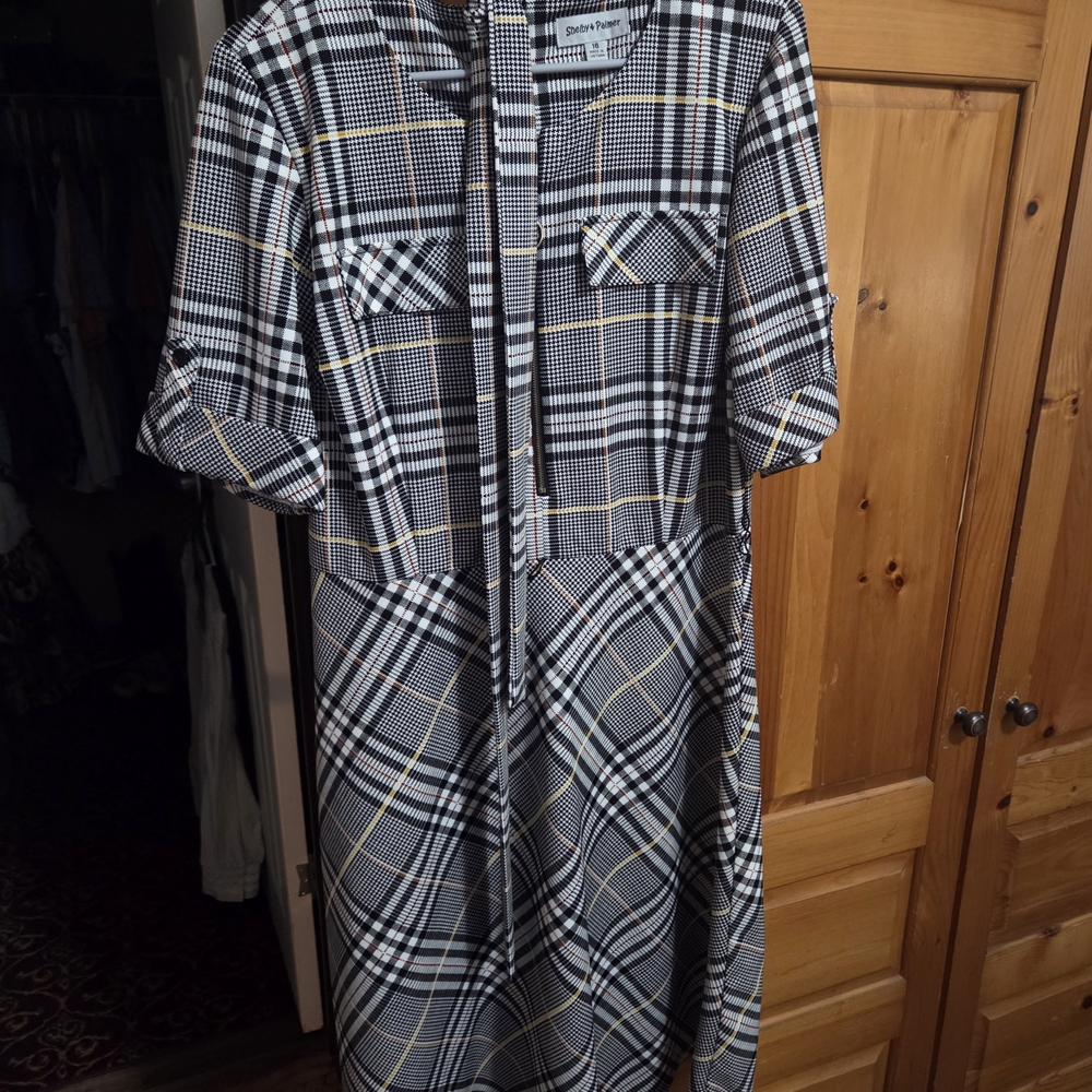 Plaid Black and White Dress